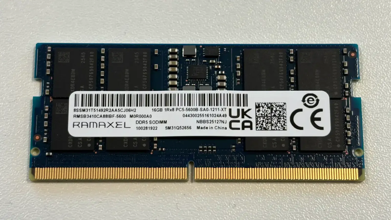 A DDR5-5600 SODIMM with CXMT memory chips, photographed 16 January 2026. Photo by Padgriffin, CC BY 4.0, via Wikimedia Commons.