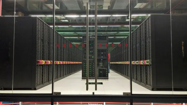 MareNostrum 4 racks inside the Torre Girona chapel at the Barcelona Supercomputing Center, 2017. Photo by Gemmaribasmaspoch, CC BY-SA 4.0, via Wikimedia Commons.