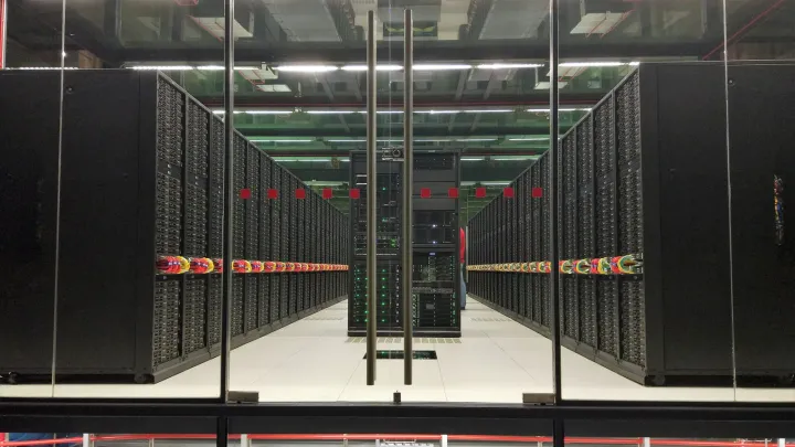 MareNostrum 4 racks inside the Torre Girona chapel at the Barcelona Supercomputing Center, 2017. Photo by Gemmaribasmaspoch, CC BY-SA 4.0, via Wikimedia Commons.